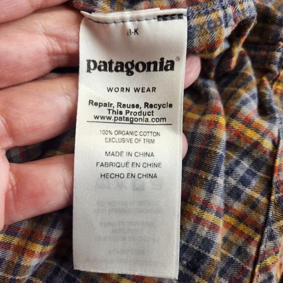 Patagonia Shirt Mens L Yellow Plaid Organic Cotton Flannel Pockets Outdoor Cabin - Picture 13 of 16